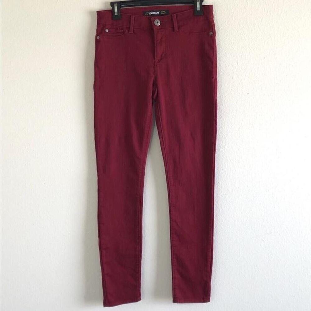 Jordache Size 4 Red Super Skinny Jeans Bold Bright Pockets Colorful Fun Party